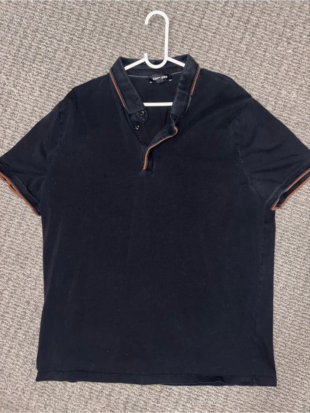 Express Black Polo with Brown Trim - Size XL